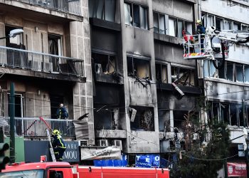Ισχυρή έκρηξη σε κτήριο στις Στήλες του Ολυμπίου Διός στην Αθήνα, Τετάρτη 26 Ιανουαρίου 2022.
(ΑΝΤΩΝΗΣ ΝΙΚΟΛΟΠΟΥΛΟΣ/EUROKINISSI)