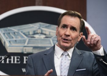 Pentagon spokesman John Kirby speaks during a briefing at the Pentagon in Washington, Friday, April 29, 2022. (AP Photo/Manuel Balce Ceneta)