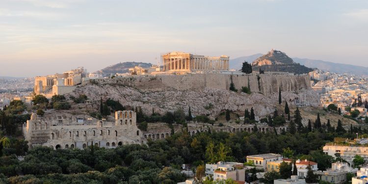 The Acropolis in Athens, Greece.